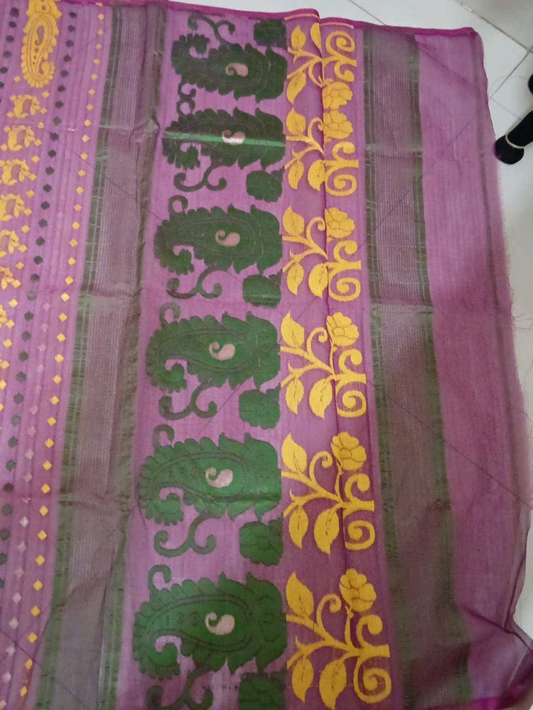 Elegant Purple &amp; Green Sari