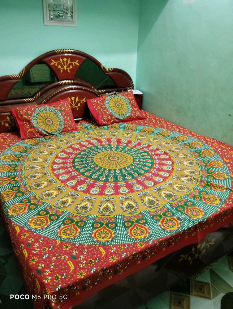 Jaipuri Bed Sheet With Pillow Cover