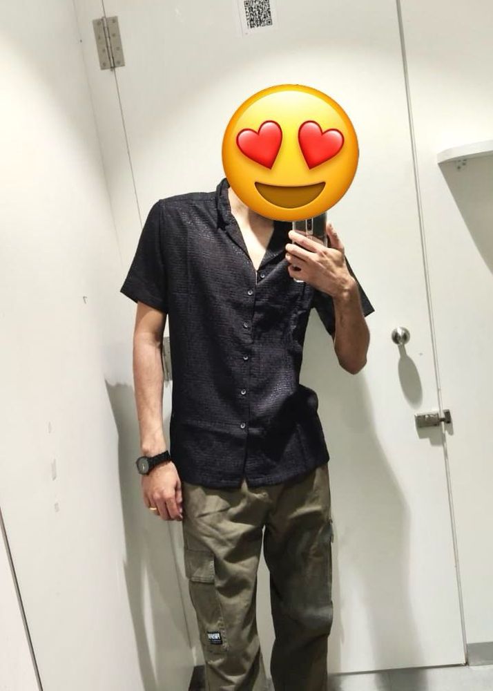 Black Transparent Half Sleeve Shirt