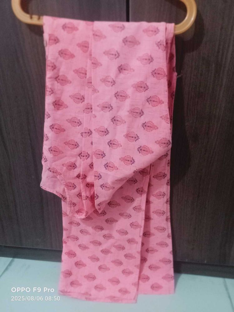 Pink Patterned Cotton Pants