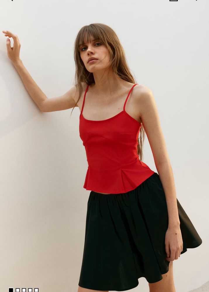 H&amp;M Red Peplum Cami Top