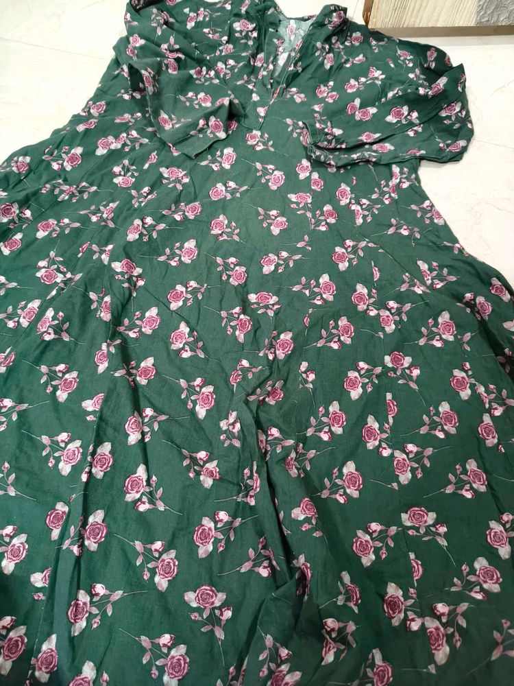 Floral Green Dress
