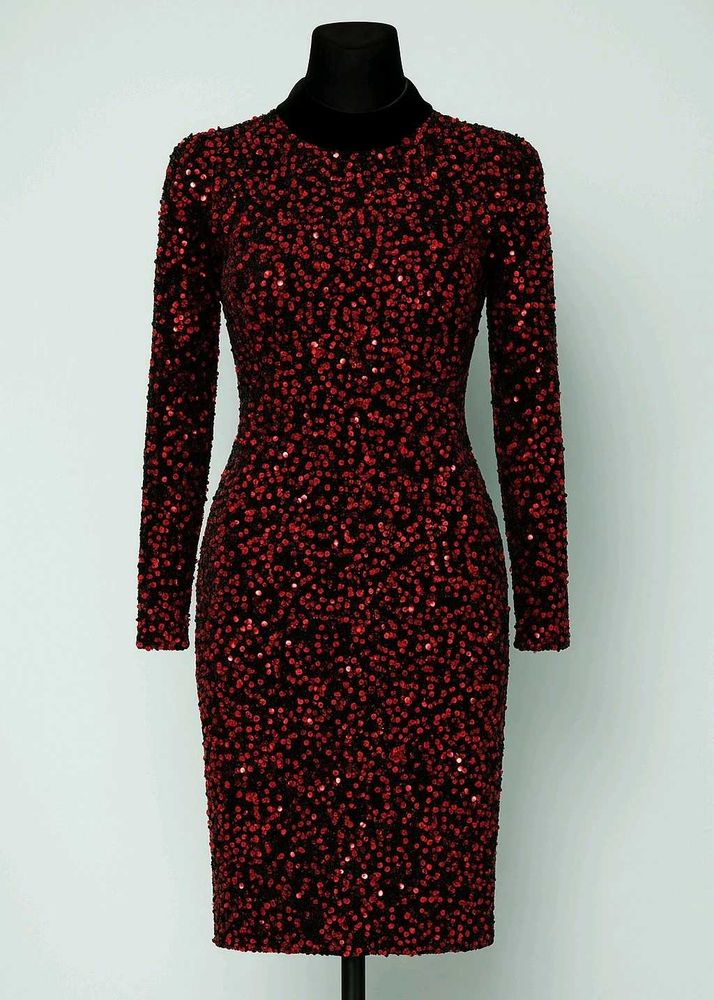 Red sequin bodycon dress