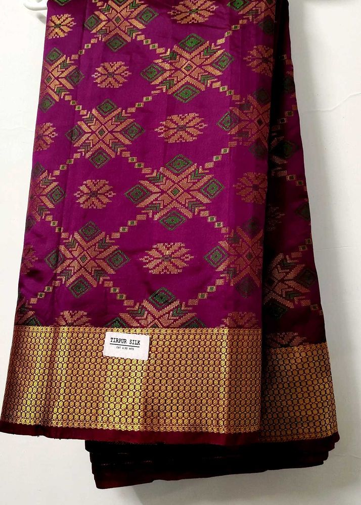 Elegant Purple Tissue Jacquard Silk Saree