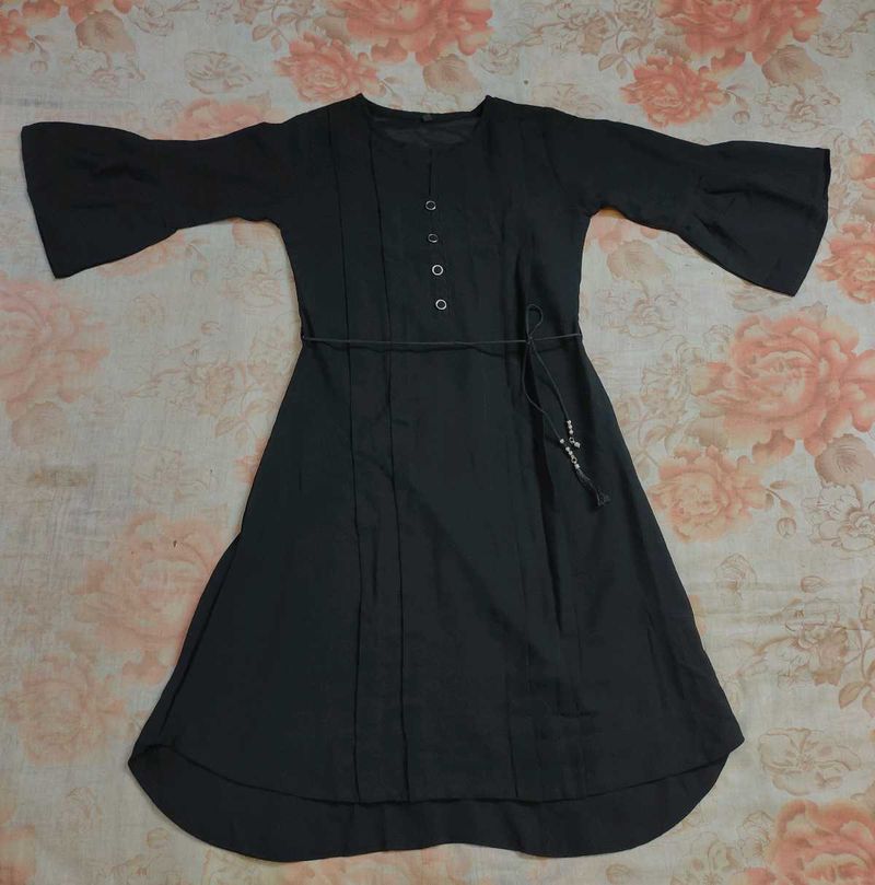 Black Kurti with Bell Sleeves