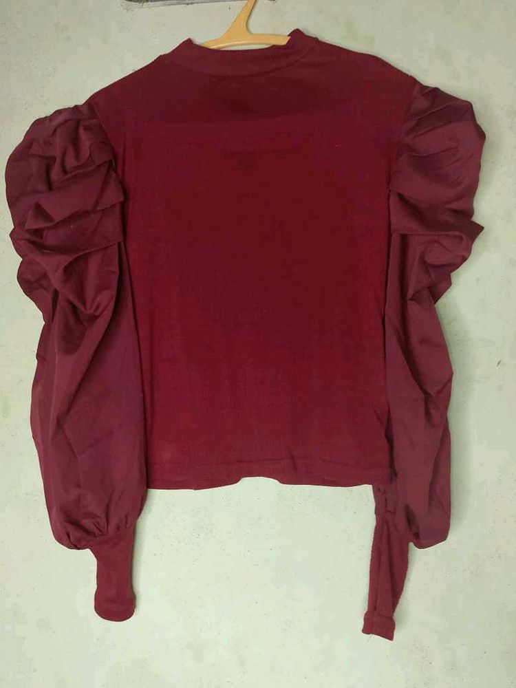 Full Sleeve Maroon Top