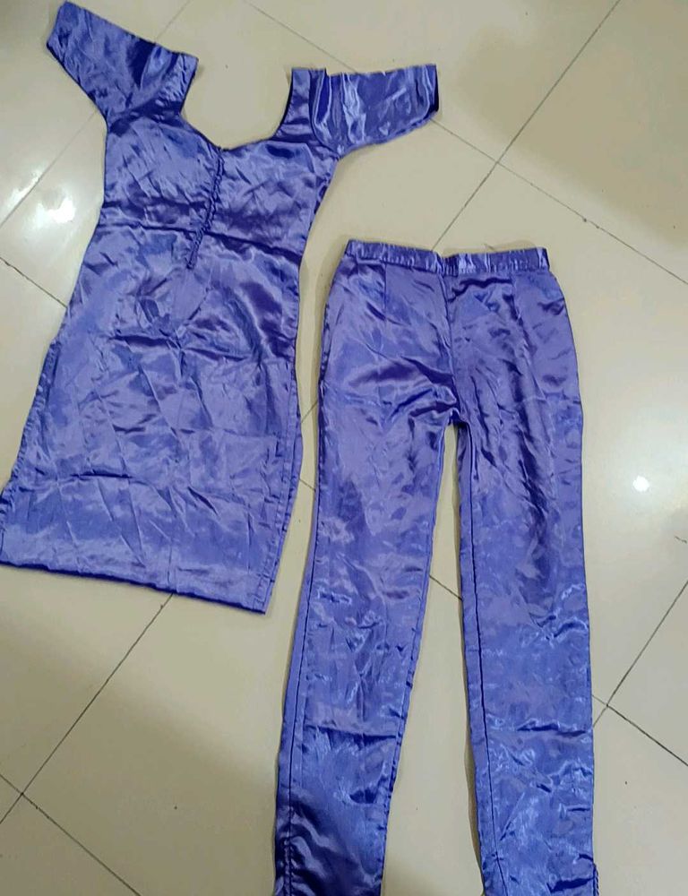 Suit and Pant Set Lavender Satin fabric
