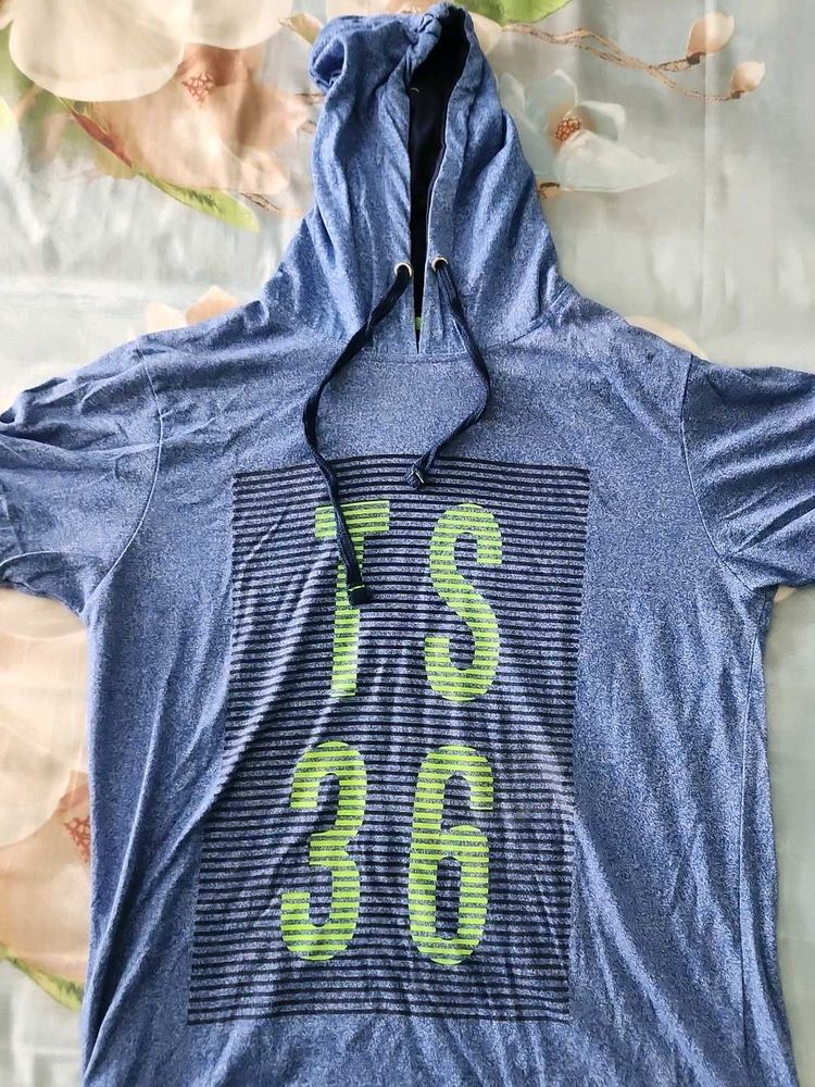 Blue Graphic Hoodie T-Shirt