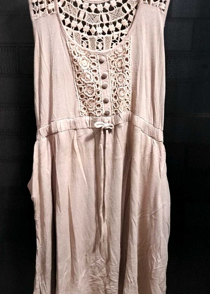 BEIGE COLOR DRESS