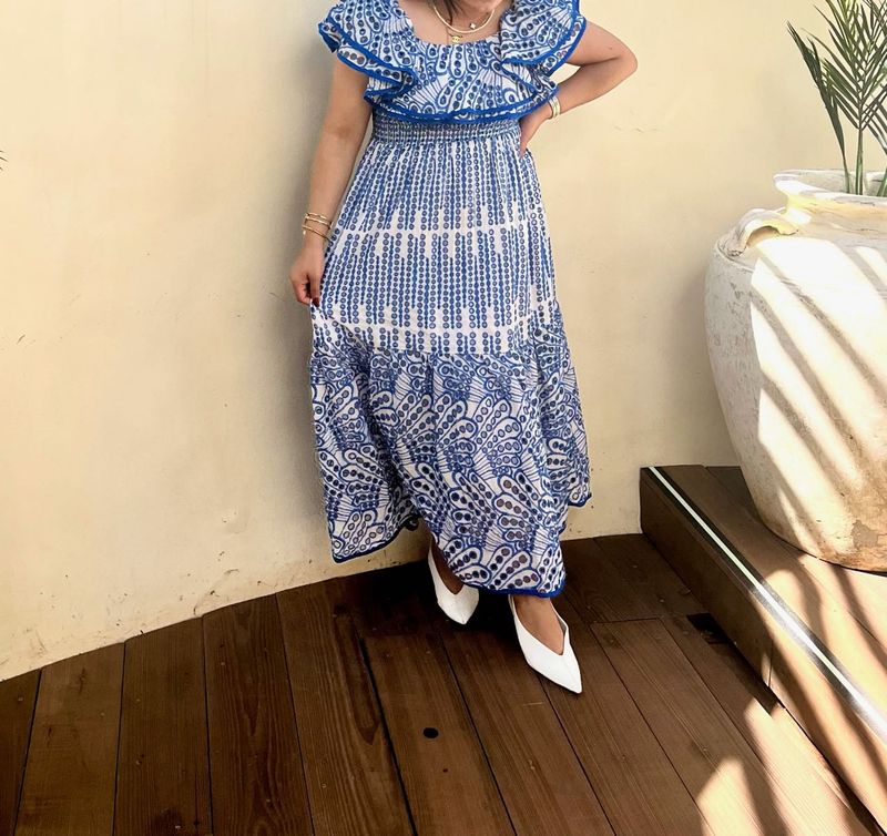 Boho Chic Blue Maxi Dress