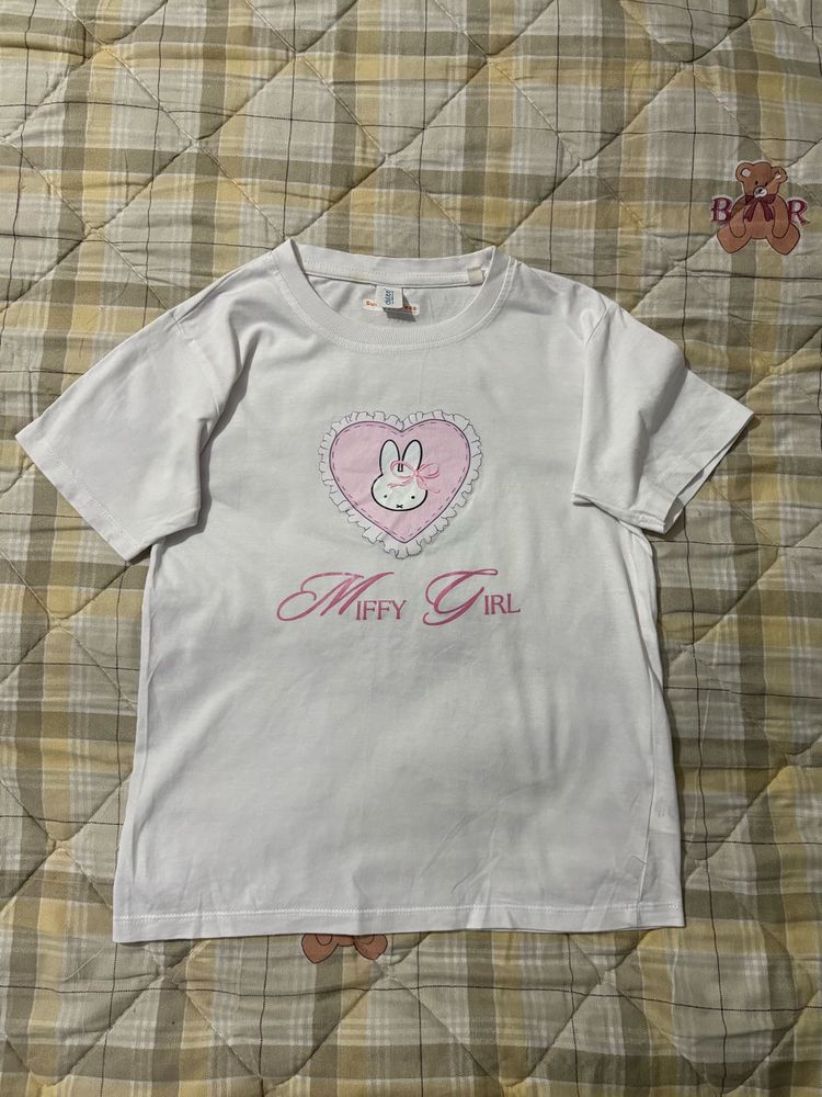 Miffy Girl White Graphic Tee