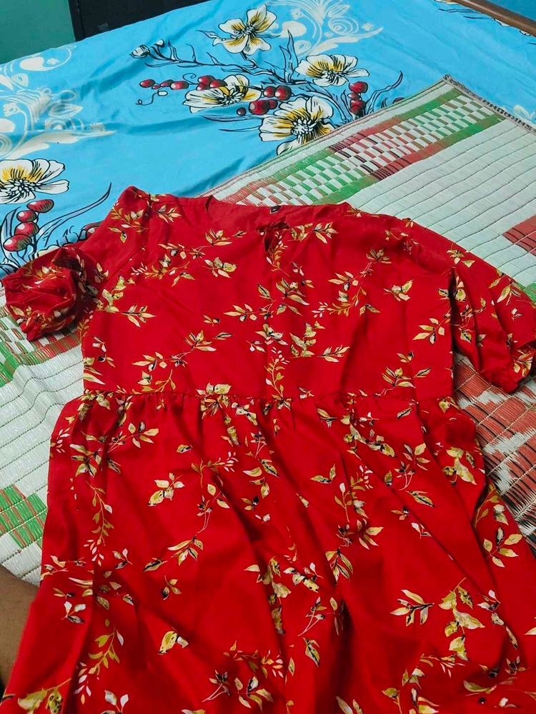 Red Floral Dress