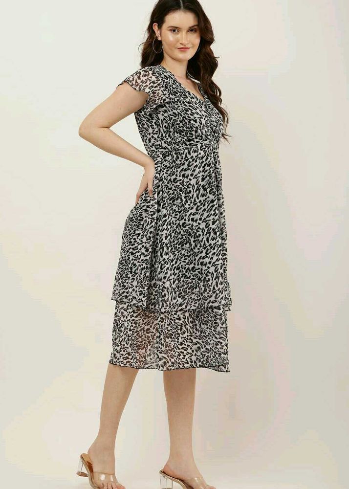 Leopard Print Ruffle Dress