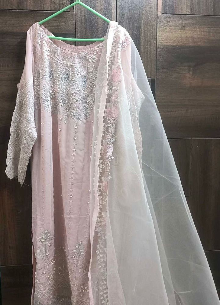 Pearl Work Kurta Set And Dupatta