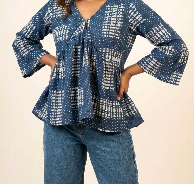 Stylish Blue Printed Top