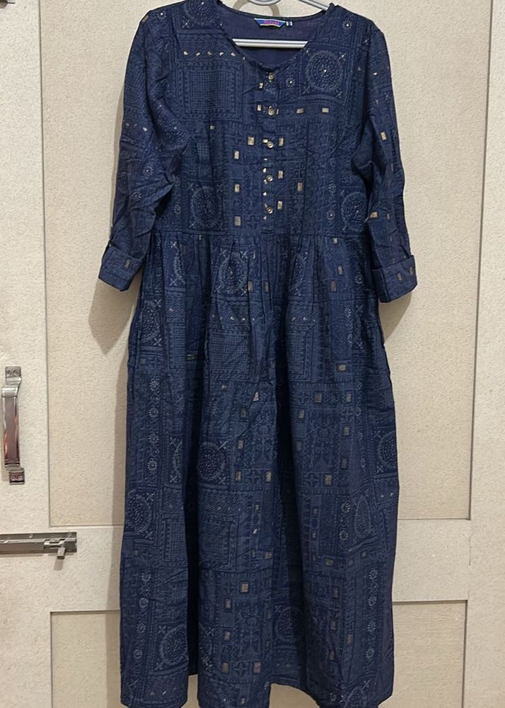 Elegant Blue Printed Kurta