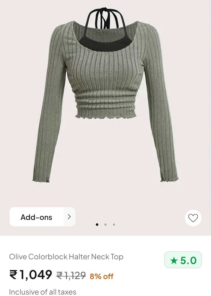 new me Olive crop Top