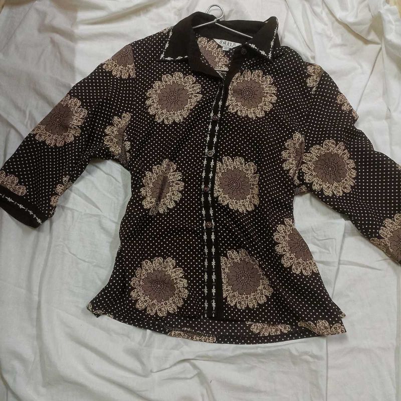 Floral Brown Shirt