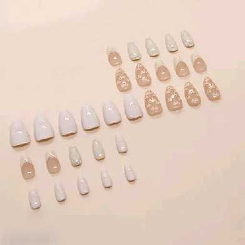Press-On Nail Set ( white )