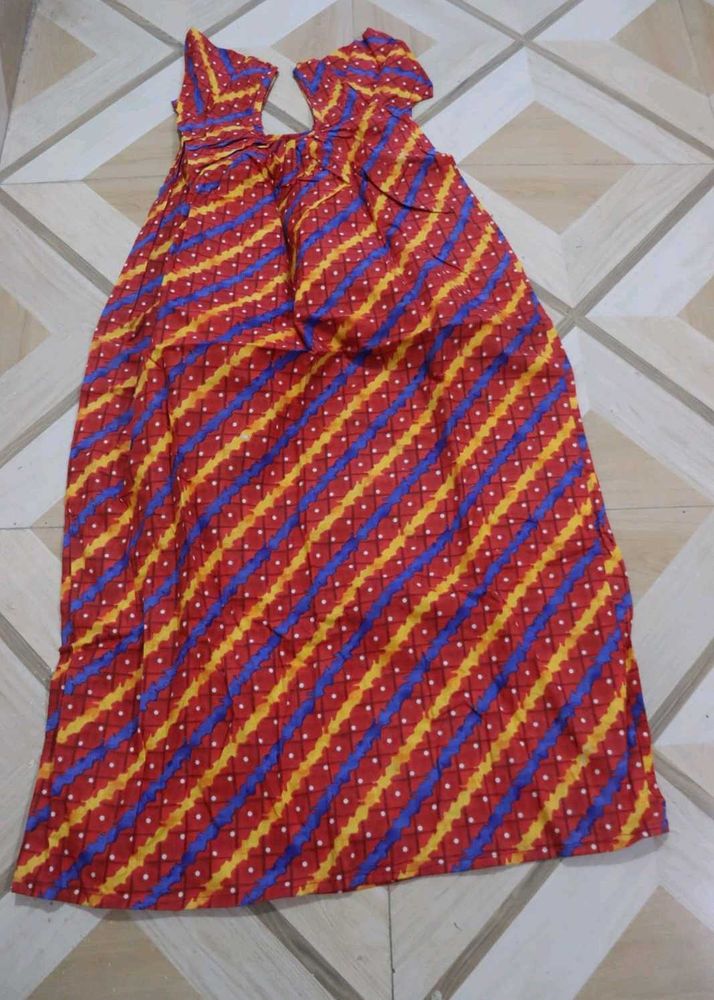 Red &amp; Blue Patterned Dress