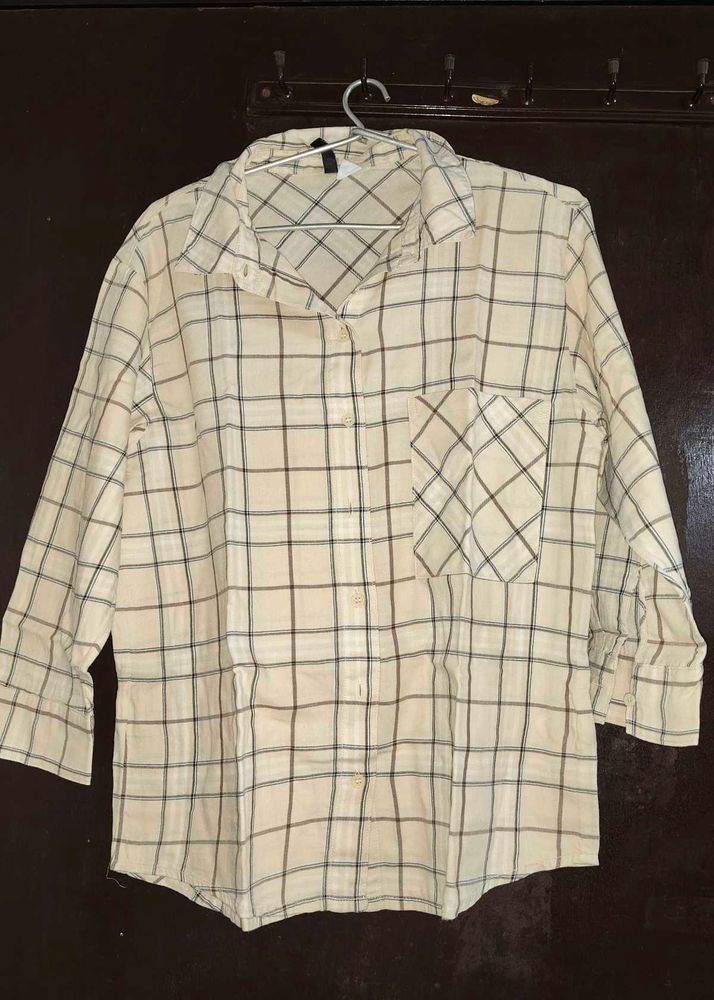 Checked Button-Up Shirt