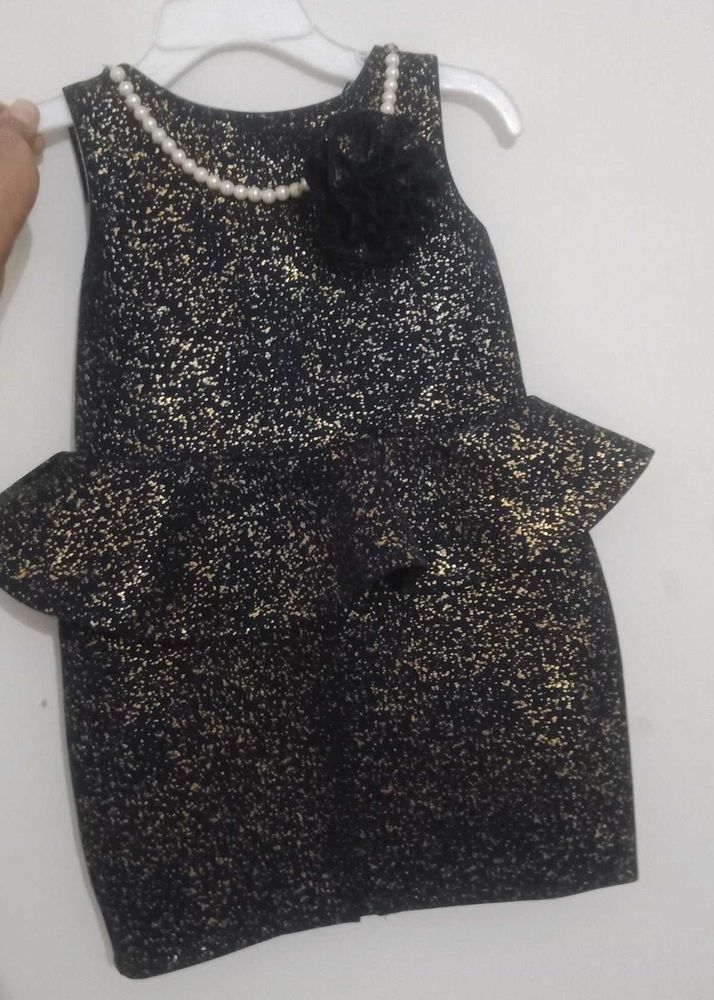 Sparkling Nevy Blue &amp; Gold Party Dress