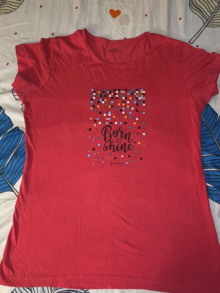 Red &#39;Born to Shine&#39; Tee