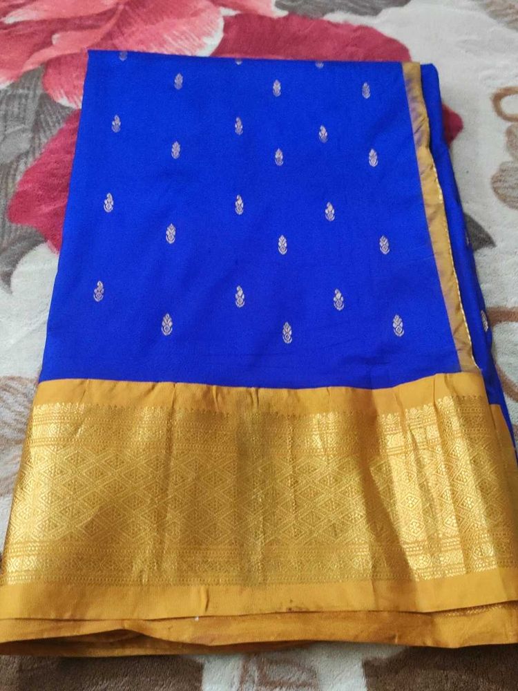 Navy blue pattu saree