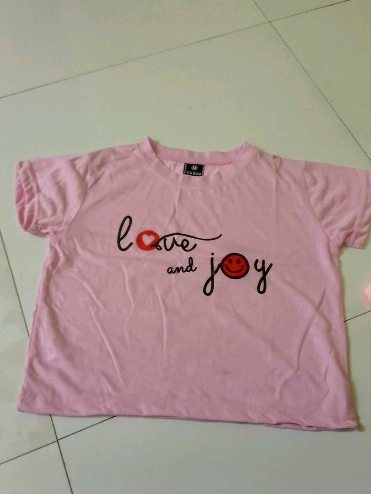 Cute &#39;Love &amp; Joy&#39; Pink T-shirt