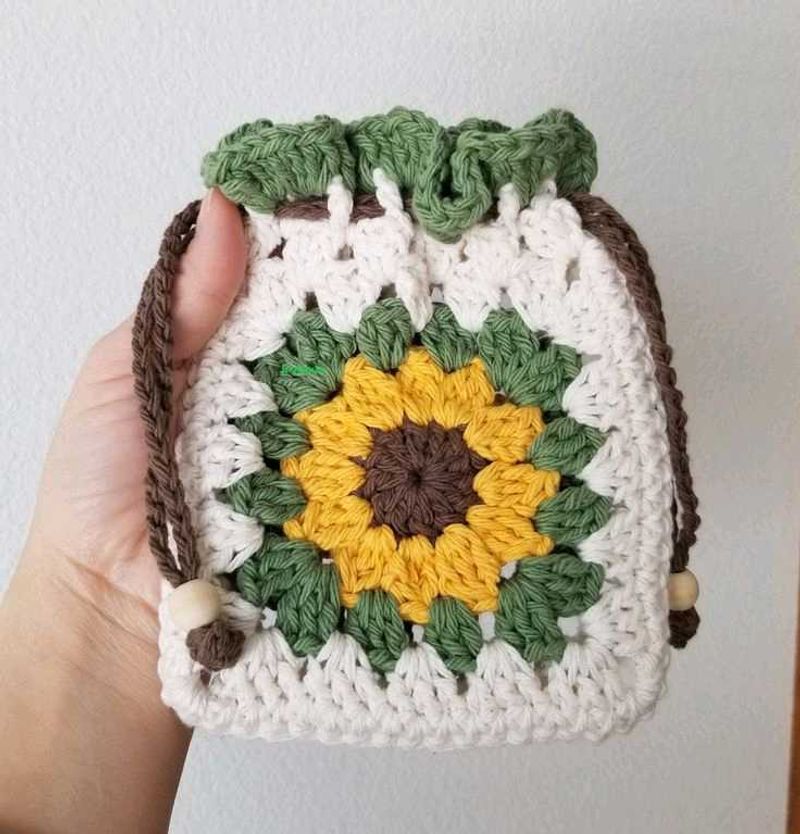 Crochet Sunflower Pouch