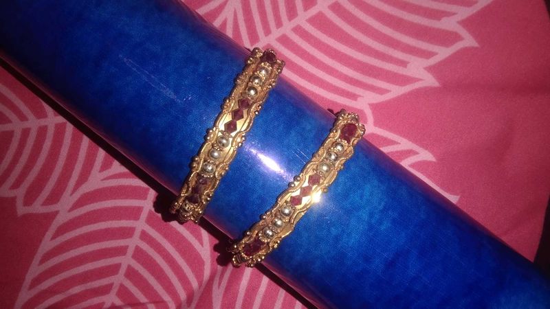 Vintage Gold &amp; Ruby Bangles