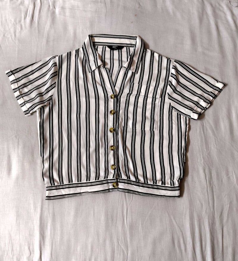 Striped Button-Down Obanai Iguro Top