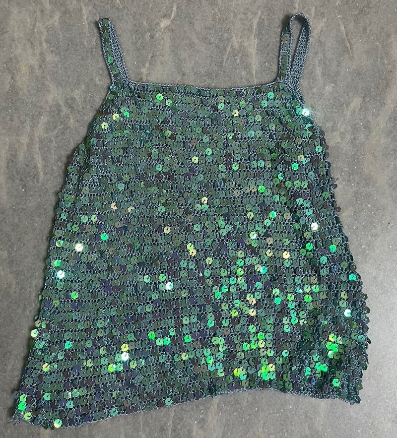 crochet y2k sequin top beach