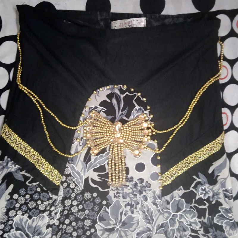 Floral Skirt with Embellishments