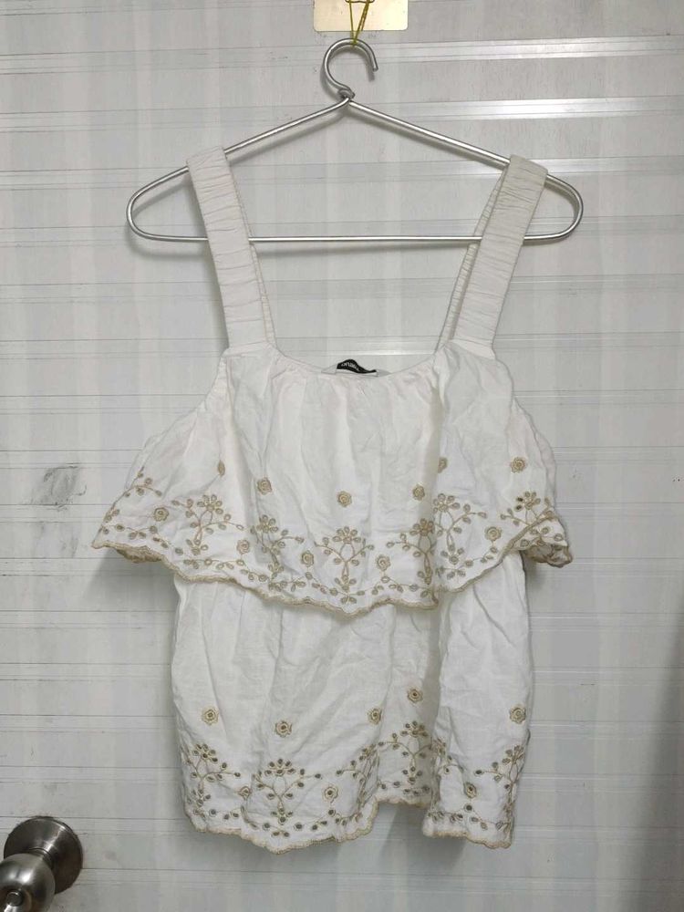 White Embroidered Top( Never Used)