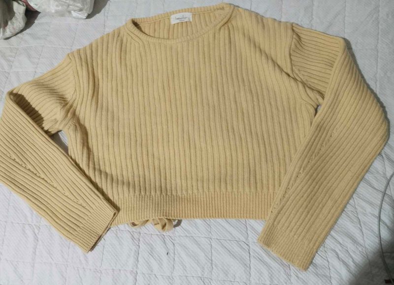 Knit Sweater with tie up for women