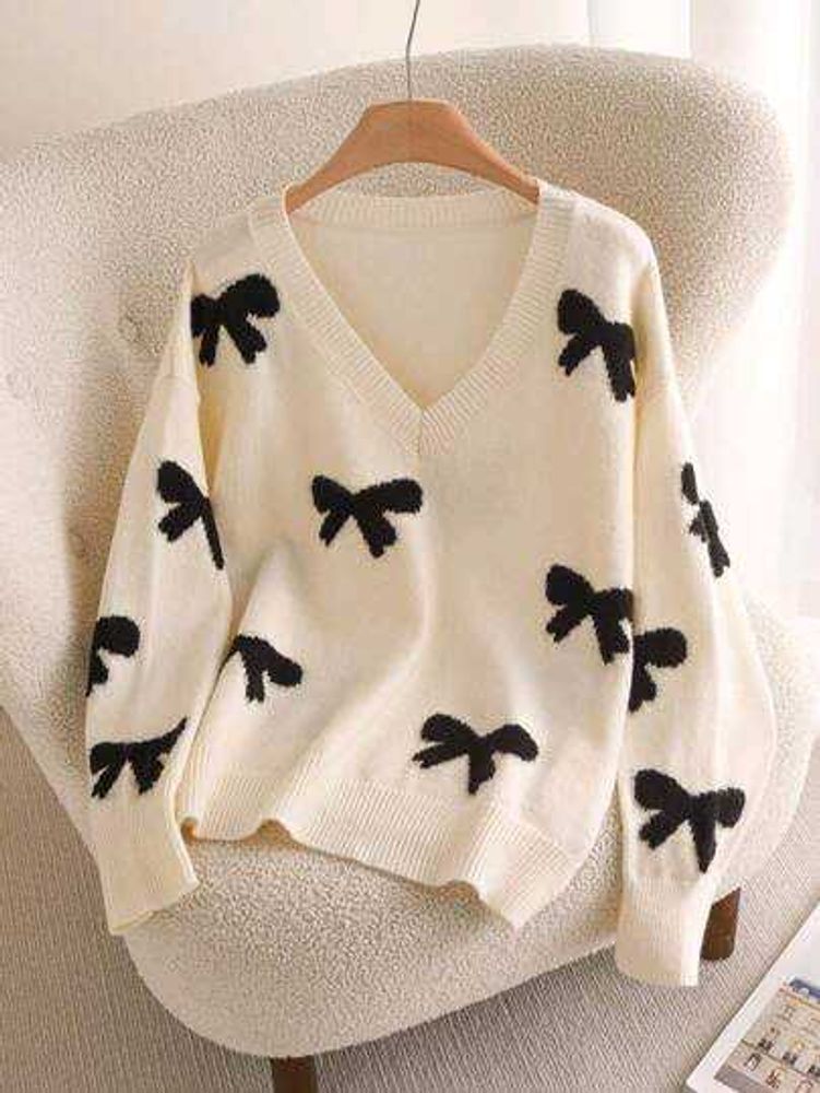 Pinterest Bow Knitted Sweater