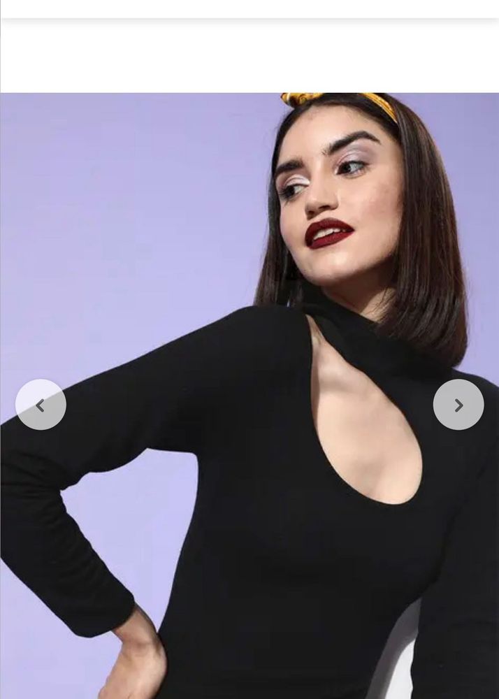 Chic Black Cutout Bodysuit