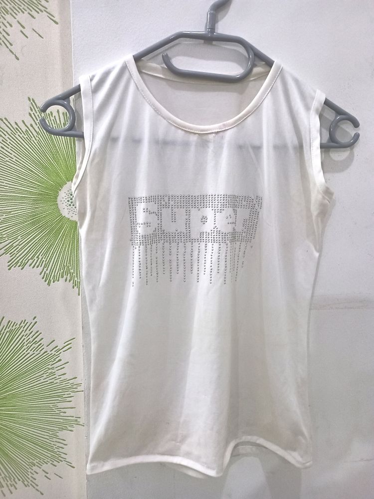 White Net Top For Under Jacket Or Look Sassy