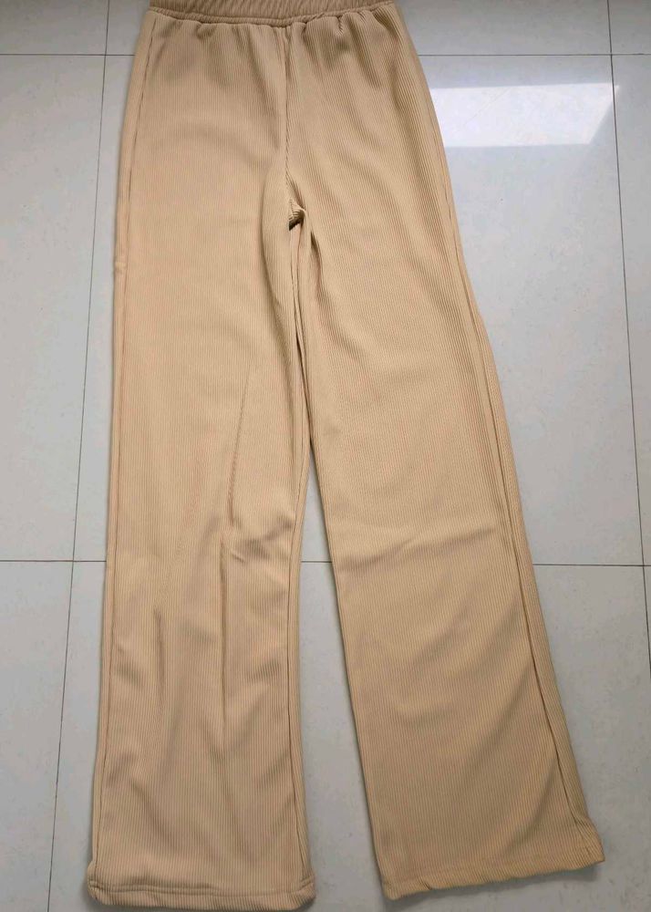 Comfortable Beige Wide Leg Pants