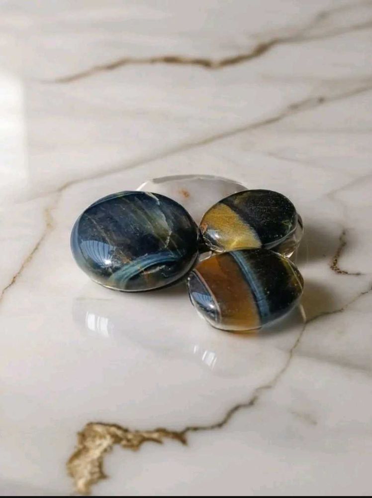 Blue Tigers Eye Flat Oval Crystal