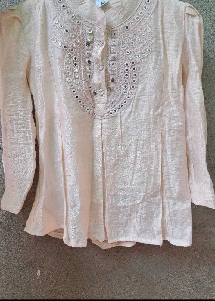 Women Nude Tunic Top Style  Short Kurti