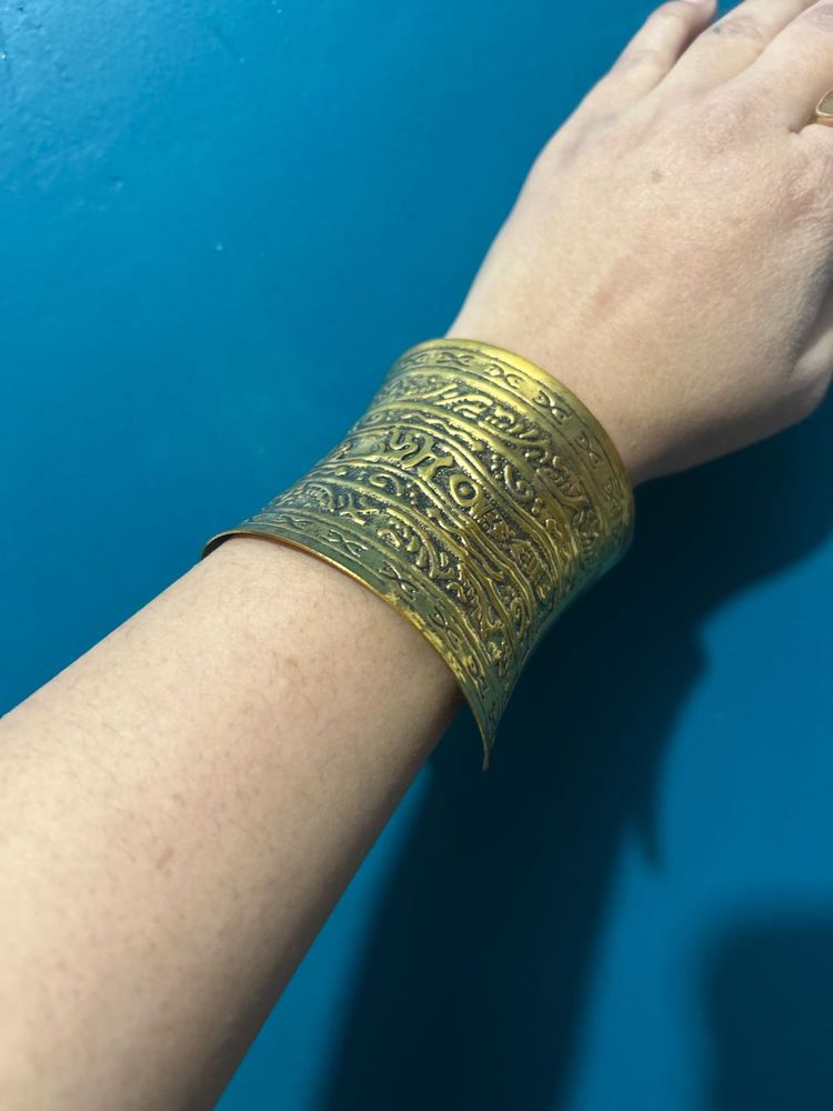 Etched Gold-Tone Cuff Bracelet