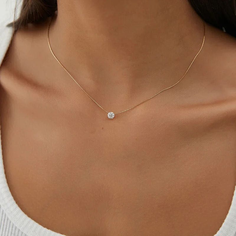 Ariel solitaire Necklace Anti-tarnish