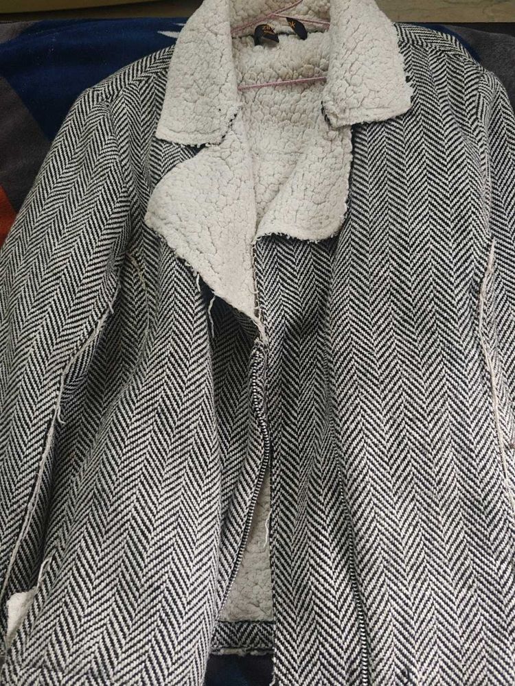 Herringbone Sherpa Collar Jacket