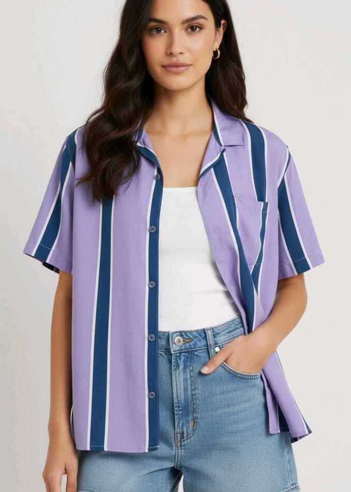 Striped Casual Half Shirt