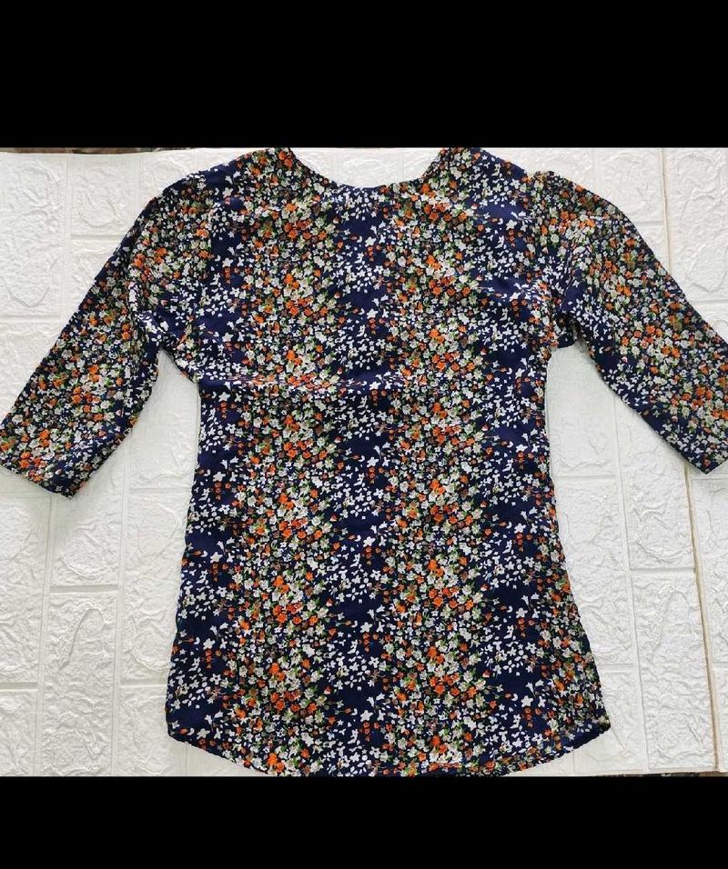 Floral Short Kurti Top