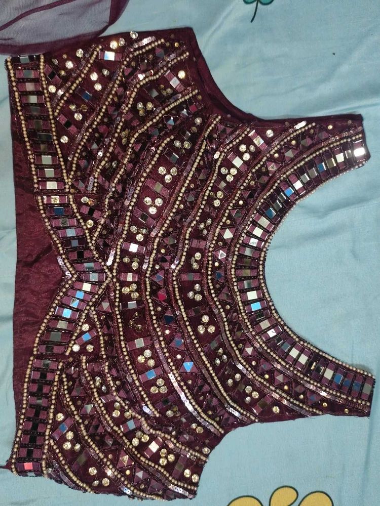 Party wear Lehenga with heavy mirror work b