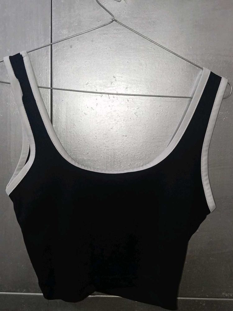Black &amp; White Trim Tank Top