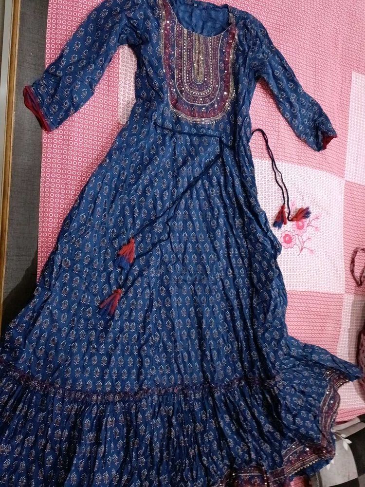 Elegant Blue Printed Kurta